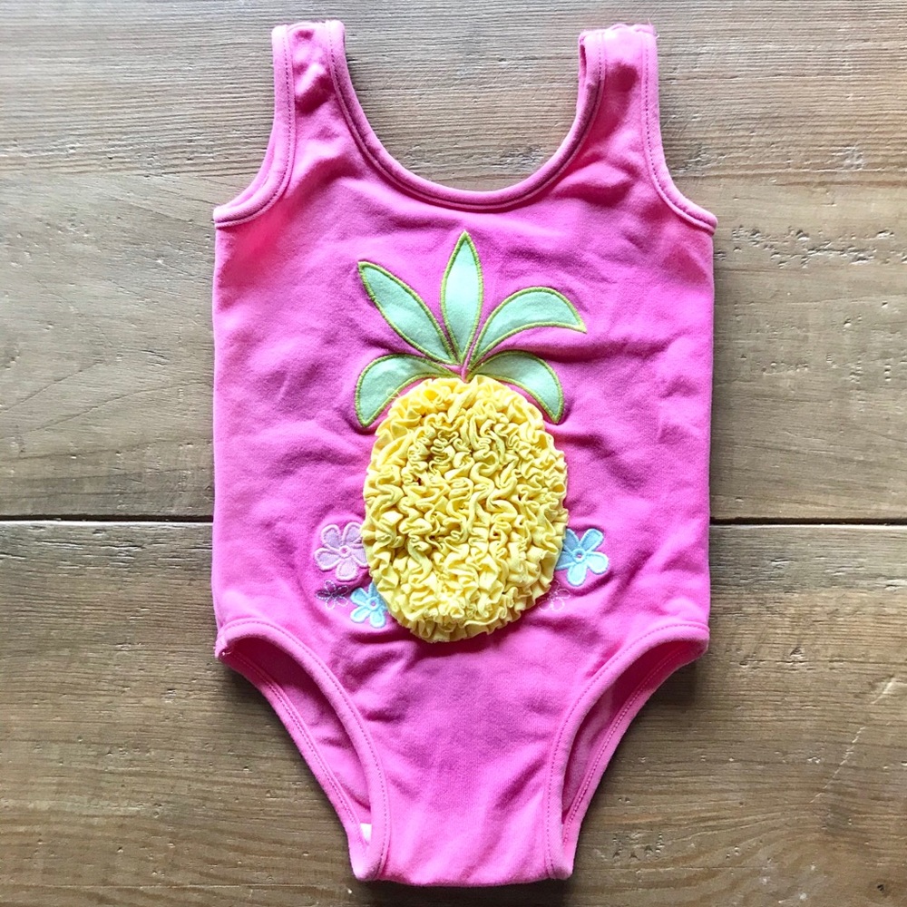 Gap pineapple pink swimsuit girls 6-12 months